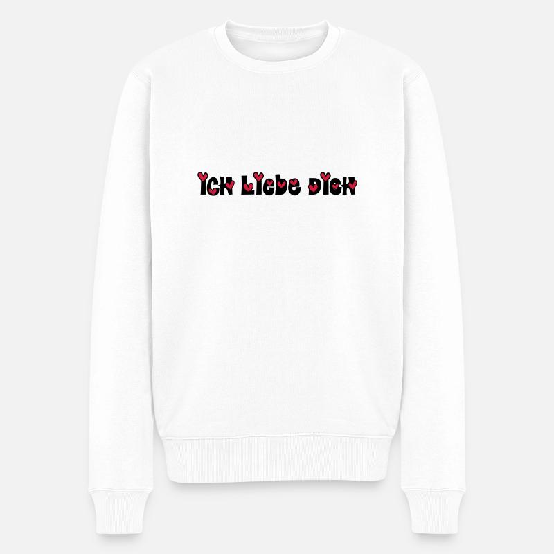 ich liebe dich - Männer Premium Bio Pullover - Weiß