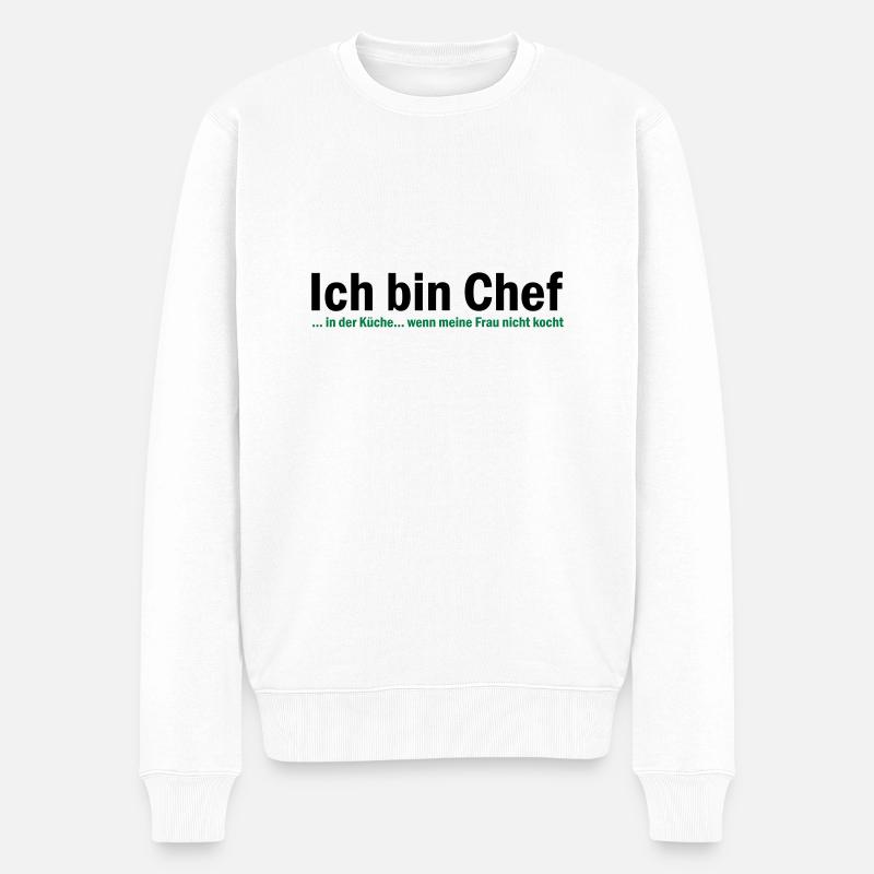 CHEF - Männer Premium Bio Pullover - Weiß