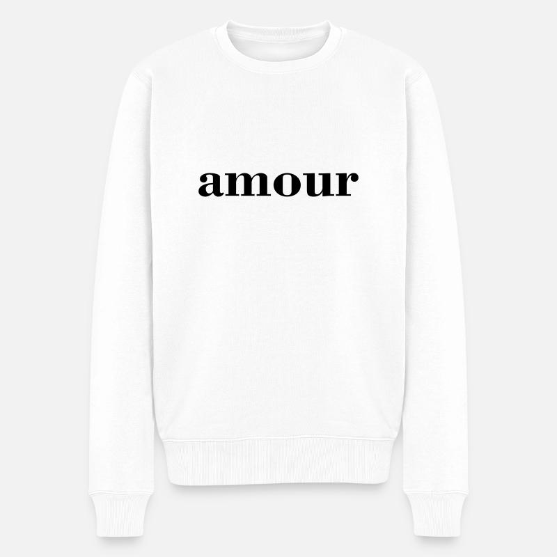 amour - Pull Premium bio Homme - blanc