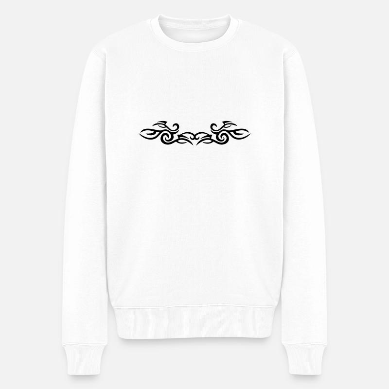 TRIBAL TATTOO ONE - Männer Premium Bio Pullover - Weiß