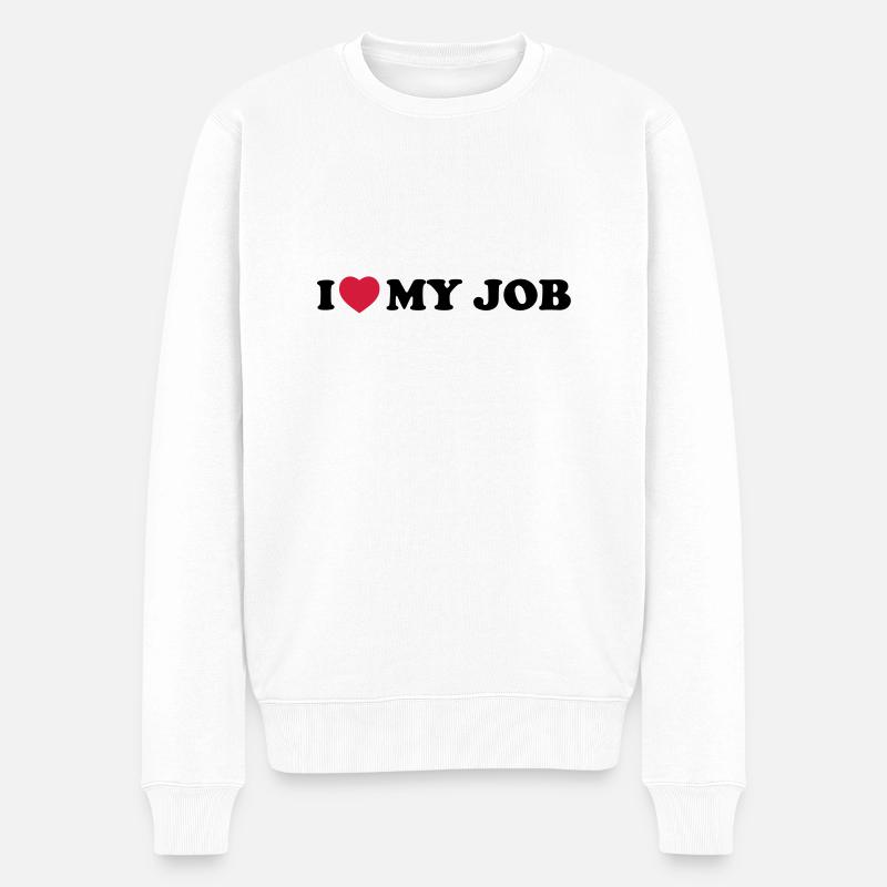 I love my job - Pull Premium bio Homme - blanc