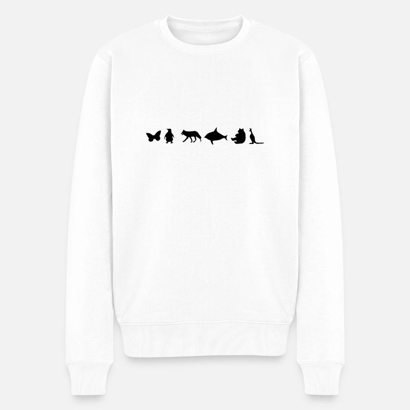 Tiere - Männer Premium Bio Pullover - Weiß