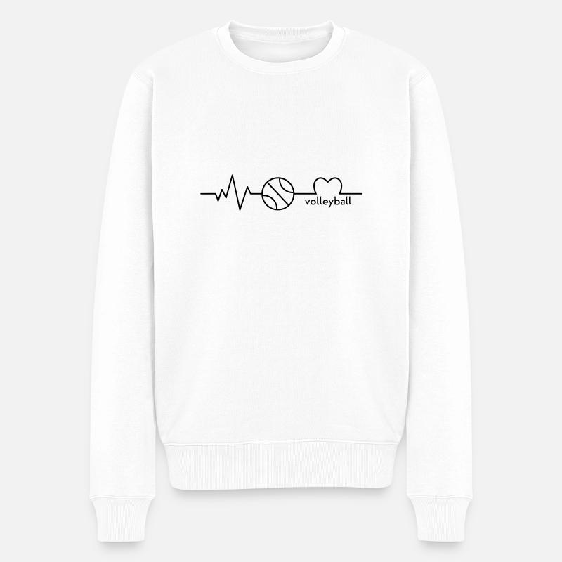I love Volleyball - Männer Premium Bio Pullover - Weiß