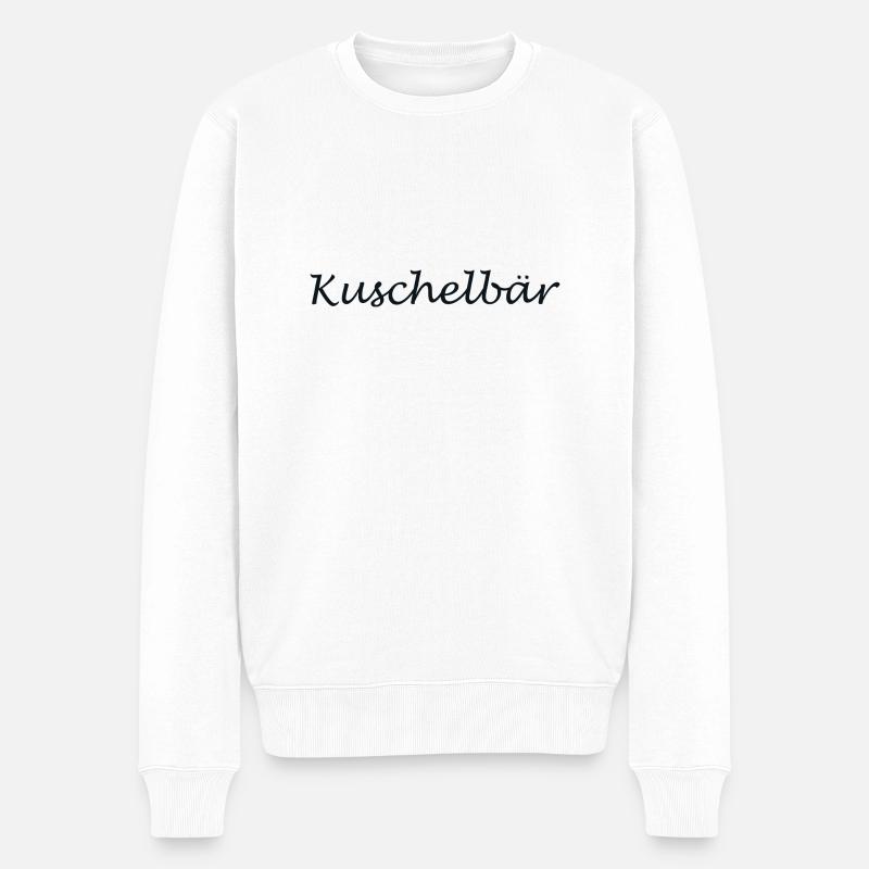 Kuschelbär - Männer Premium Bio Pullover - Weiß