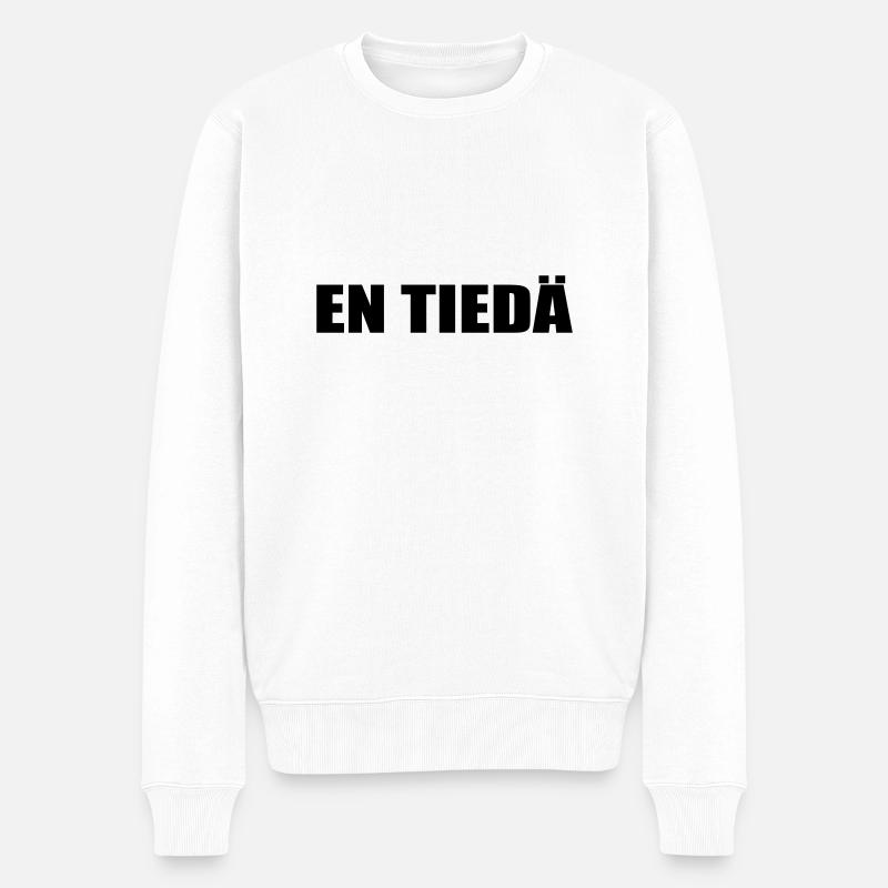 En tiedä - Männer Premium Bio Pullover - Weiß
