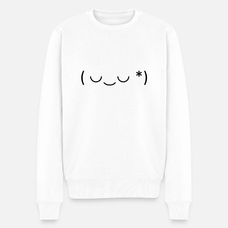 Sanftes Lächeln, großer Charme! 😊 - Männer Premium Bio Pullover - Weiß