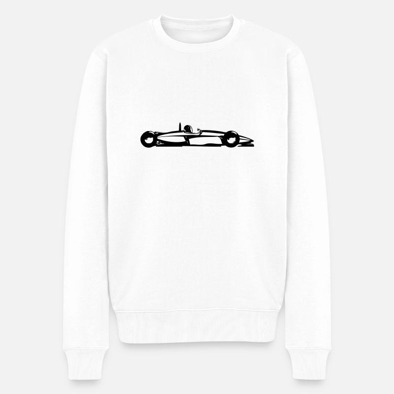 racing car - Männer Premium Bio Pullover - Weiß