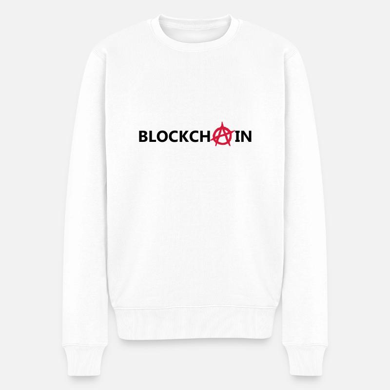 blockchain - Männer Premium Bio Pullover - Weiß