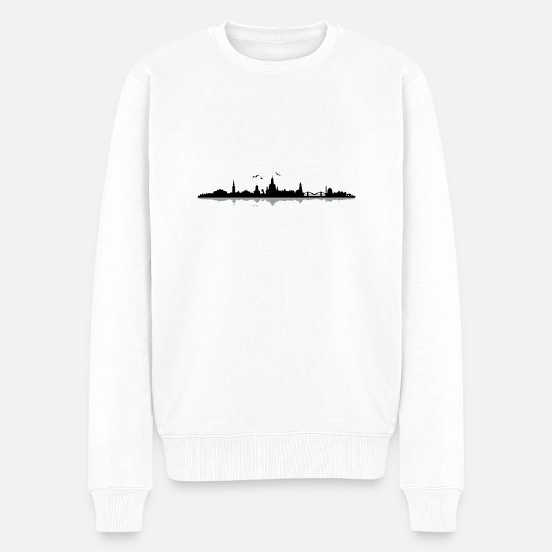 Dresden Skyline - Männer Premium Bio Pullover - Weiß