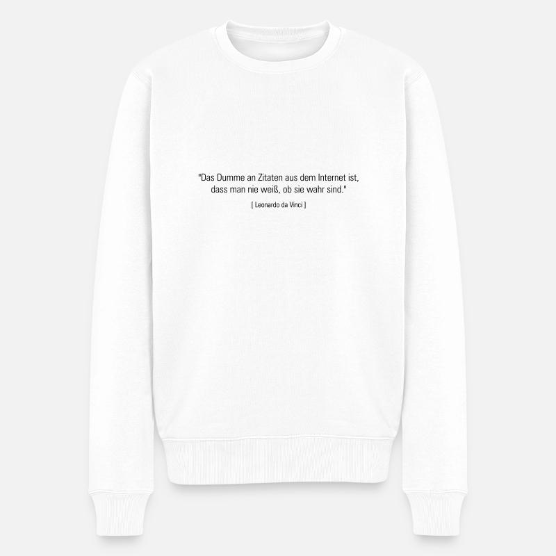 zitate - Männer Premium Bio Pullover - Weiß