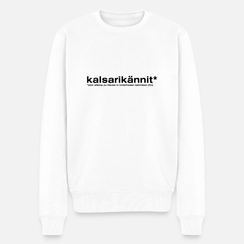 Kalsarikännit schwarz - Männer Premium Bio Pullover - Weiß