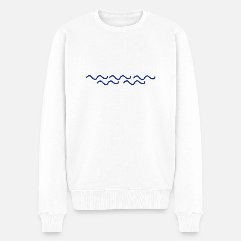 vagues - Pull Premium bio Homme - blanc