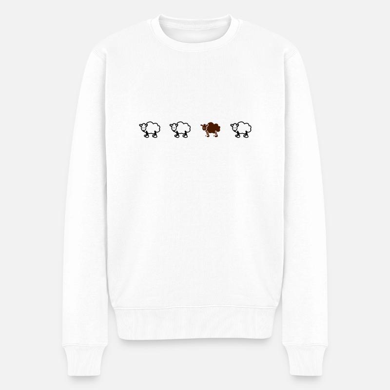 sheeps_1_f2 - Männer Premium Bio Pullover - Weiß