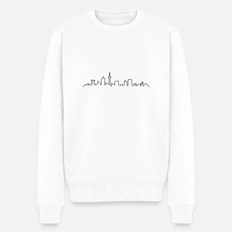Skyline Essen - Männer Premium Bio Pullover - Weiß
