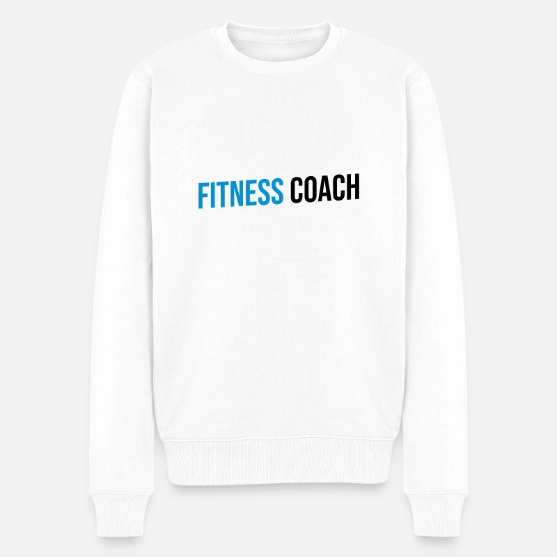 fitness coach blue and black - Männer Premium Bio Pullover - Weiß