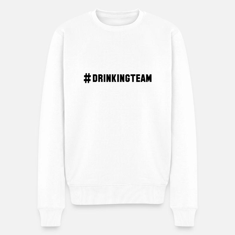 # drinkingteam - Männer Premium Bio Pullover - Weiß
