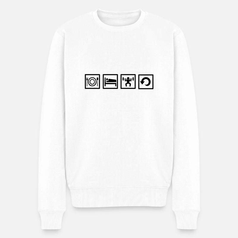 Eat Sleep Train Repeat - Pull Premium bio Homme - blanc