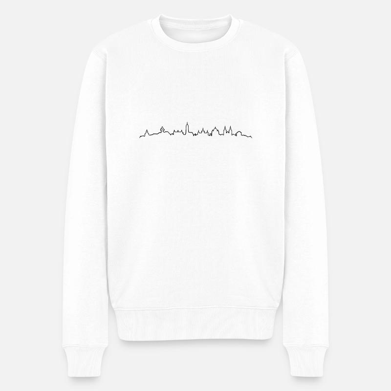 Skyline Graz Linie - Männer Premium Bio Pullover - Weiß