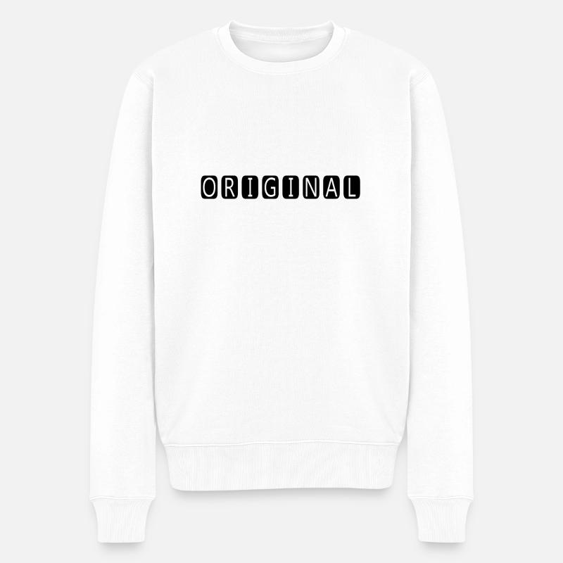 original - Männer Premium Bio Pullover - Weiß