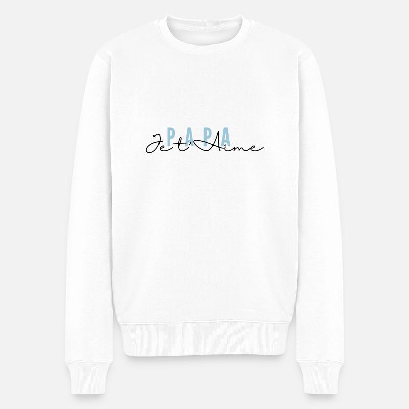 LOGO PAPA ICH LIEBE DICH - Männer Premium Bio Pullover - Weiß