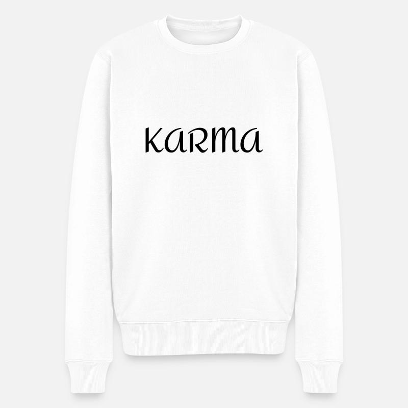 Karma - Männer Premium Bio Pullover - Weiß