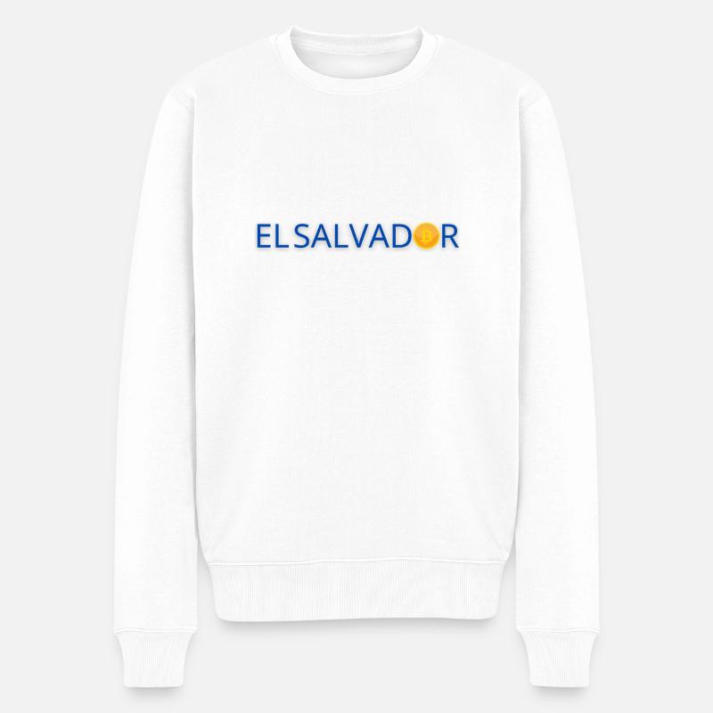 El Salvador Bitcoin. Bitcoin - Pull Premium bio Homme - blanc