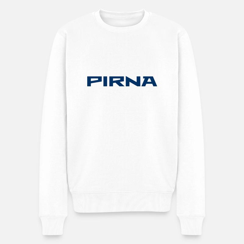 Pirna Slogan - Deutschland - Sachsen - Männer Premium Bio Pullover - Weiß