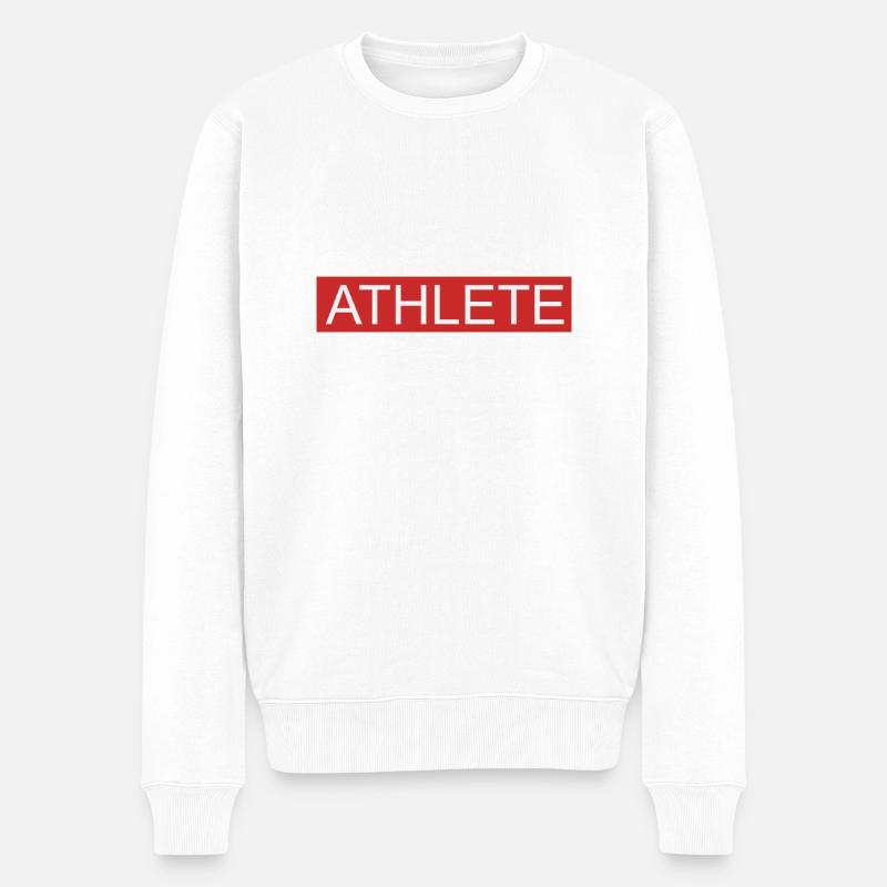 Athlete - Männer Premium Bio Pullover - Weiß