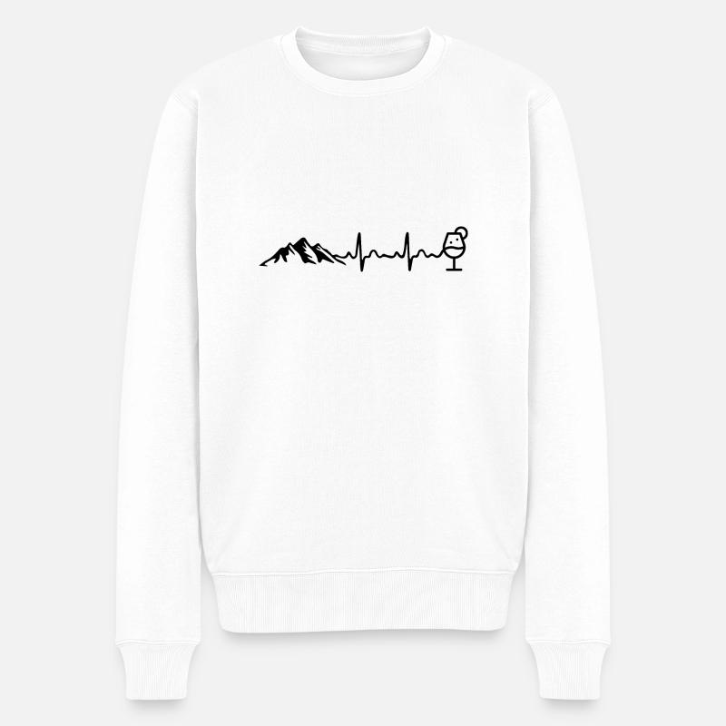 Berge Herzschlag Spritz - Männer Premium Bio Pullover - Weiß