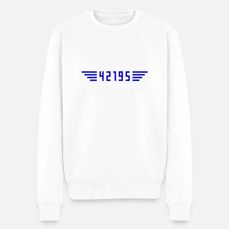 Marathon 42195 Meter - Männer Premium Bio Pullover - Weiß