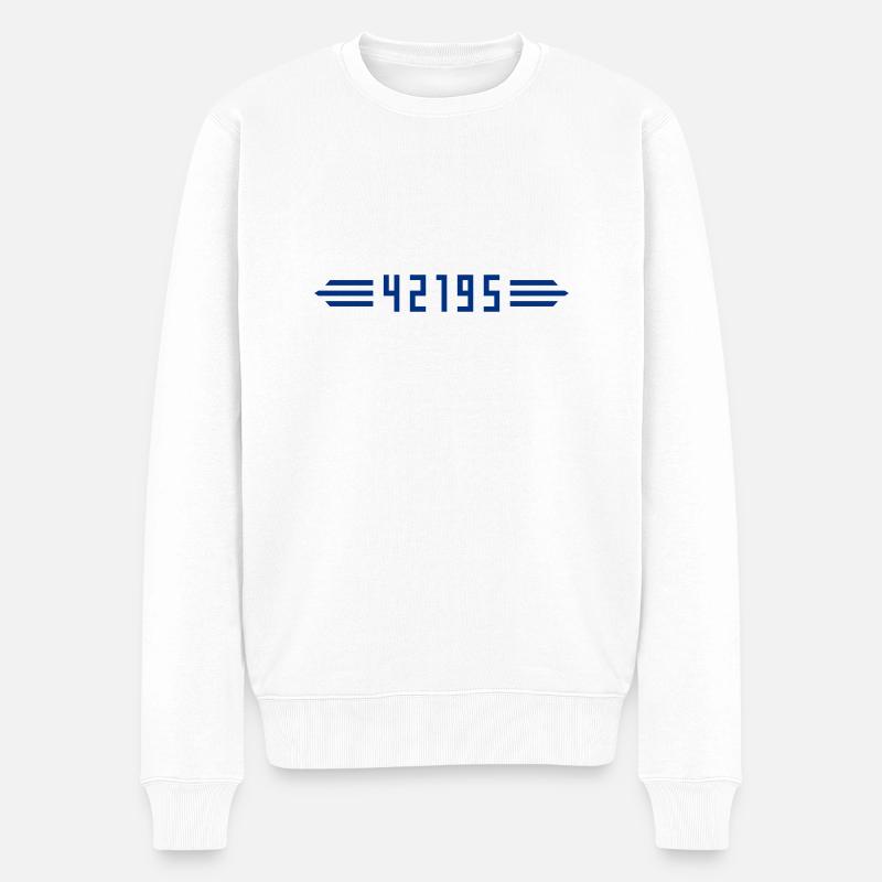 Marathon 42195 Meter - Männer Premium Bio Pullover - Weiß