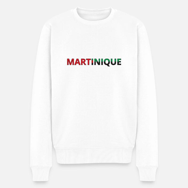 Martinique Flagge - Männer Premium Bio Pullover - Weiß