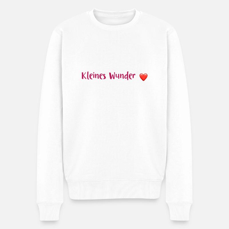 Babysprüche - kleines Wunder - Männer Premium Bio Pullover - Weiß