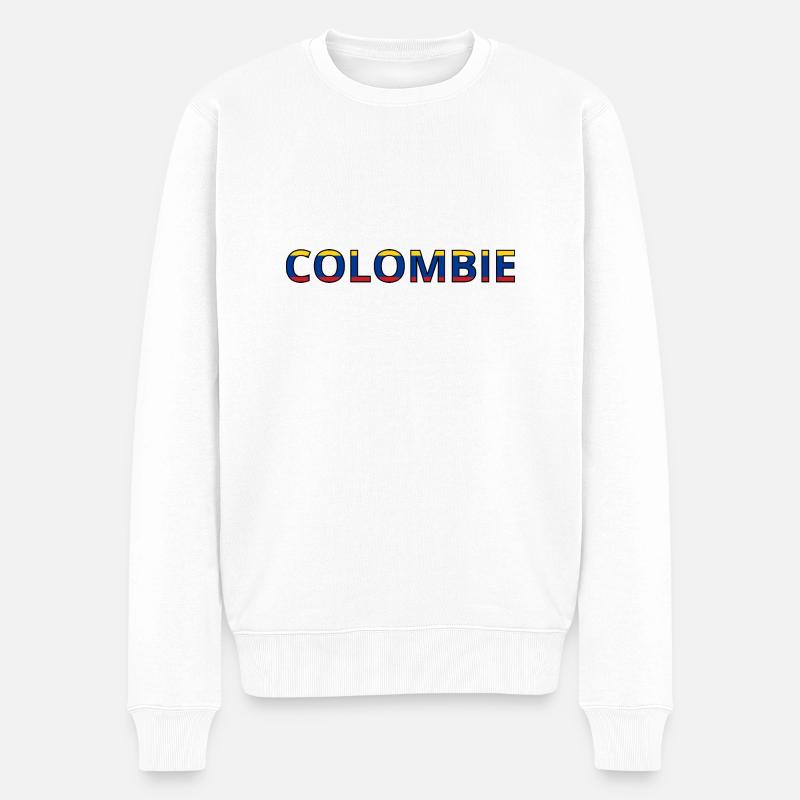 Drapeau Colombie - Pull Premium bio Homme - blanc