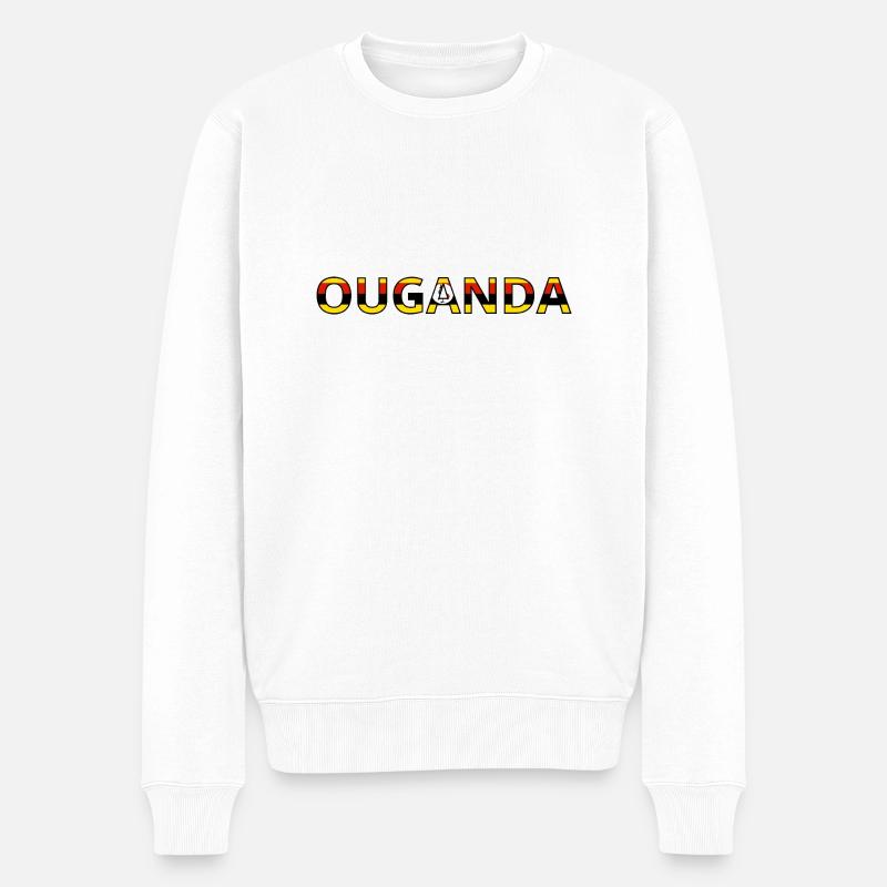 Drapeau Ouganda - Pull Premium bio Homme - blanc