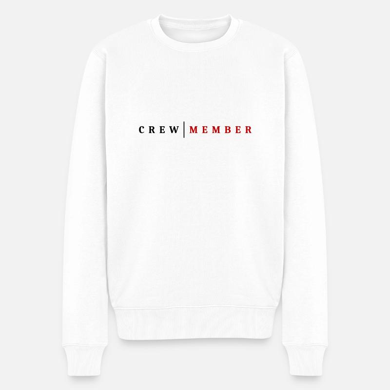 Crew Mitglied - Männer Premium Bio Pullover - Weiß