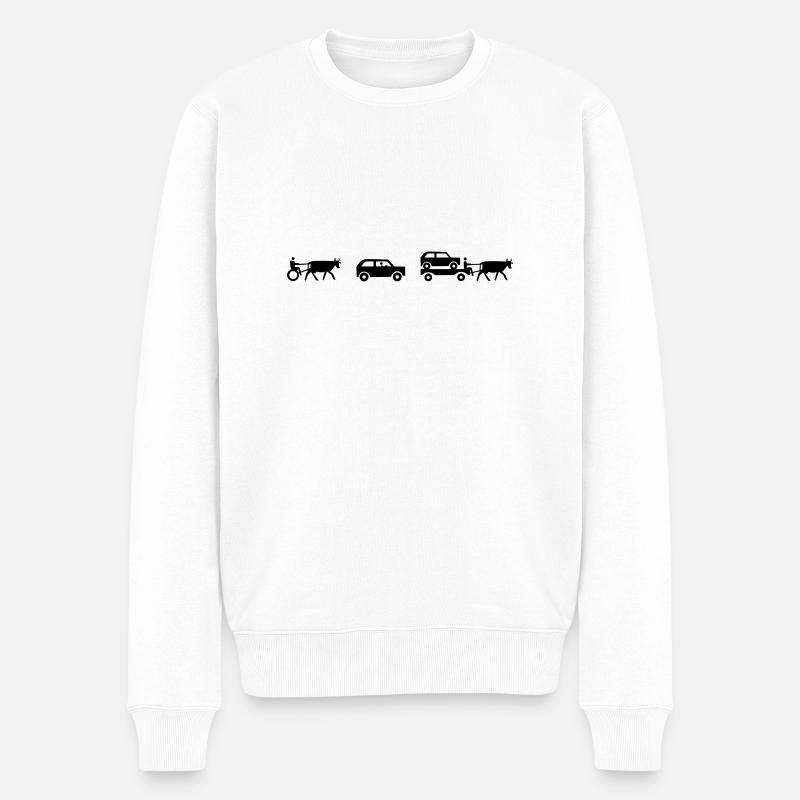 evolution of mobility - Männer Premium Bio Pullover - Weiß