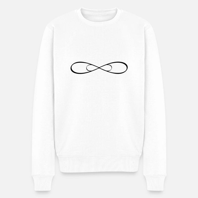 Doppel Infinity Unendlichkeit Zeichen Freundschaft - Männer Premium Bio Pullover - Weiß