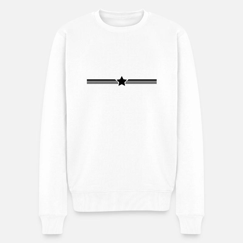 trennstrich_stern_t1 - Männer Premium Bio Pullover - Weiß