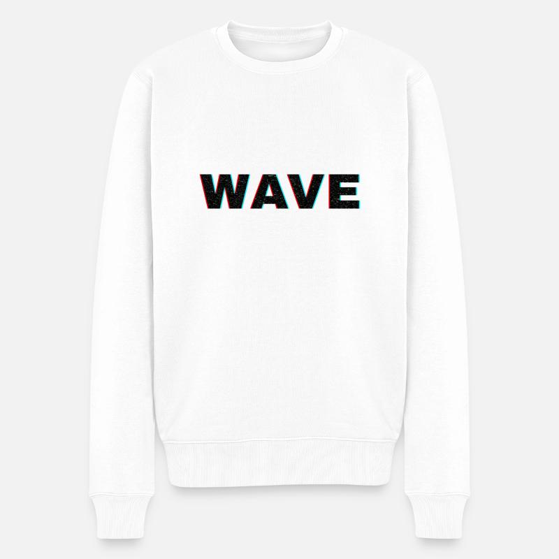 wave - Männer Premium Bio Pullover - Weiß