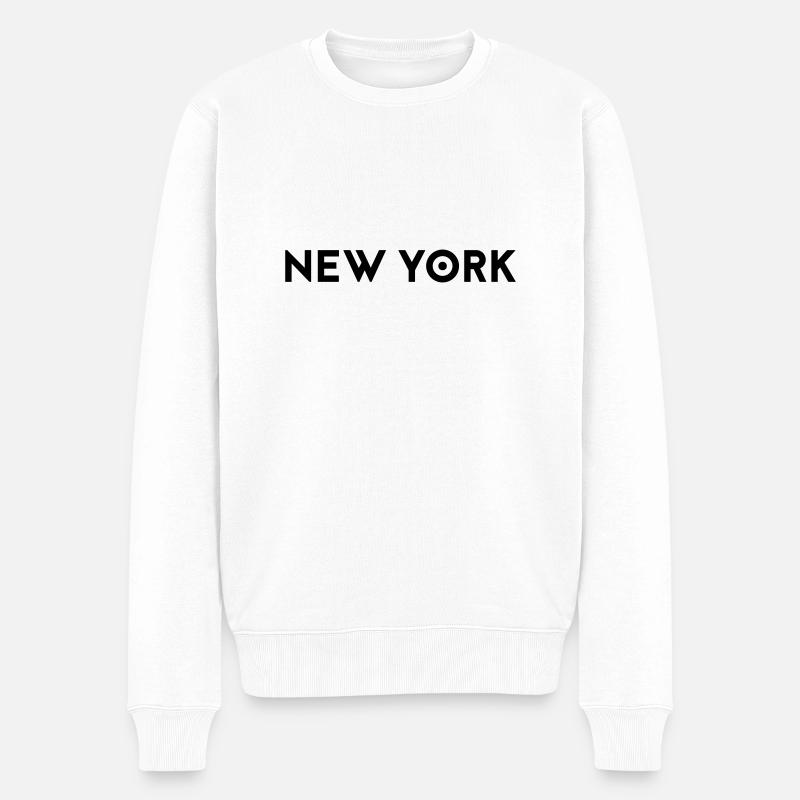 NEW YORK - Männer Premium Bio Pullover - Weiß