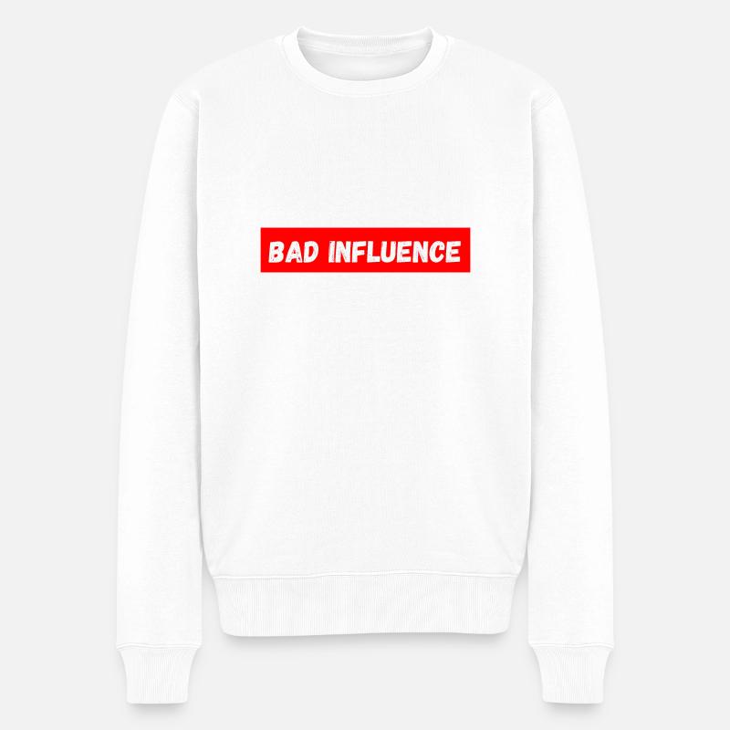 Schlechter Einfluss - Männer Premium Bio Pullover - Weiß
