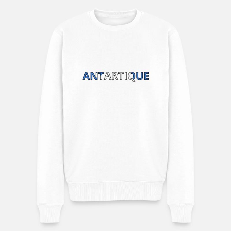 Drapeau antartique - Pull Premium bio Homme - blanc