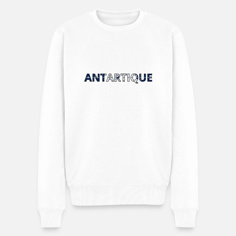 Drapeau Antarctique - Pull Premium bio Homme - blanc