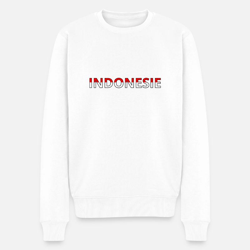 Drapeau Indonésie - Pull Premium bio Homme - blanc