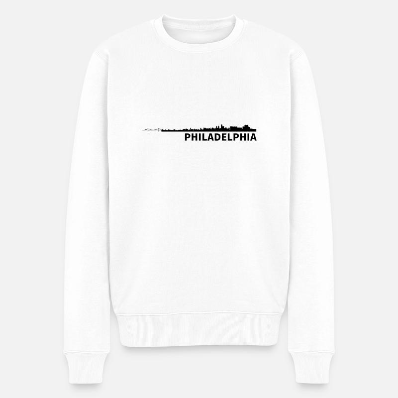 Philadelphia - Männer Premium Bio Pullover - Weiß