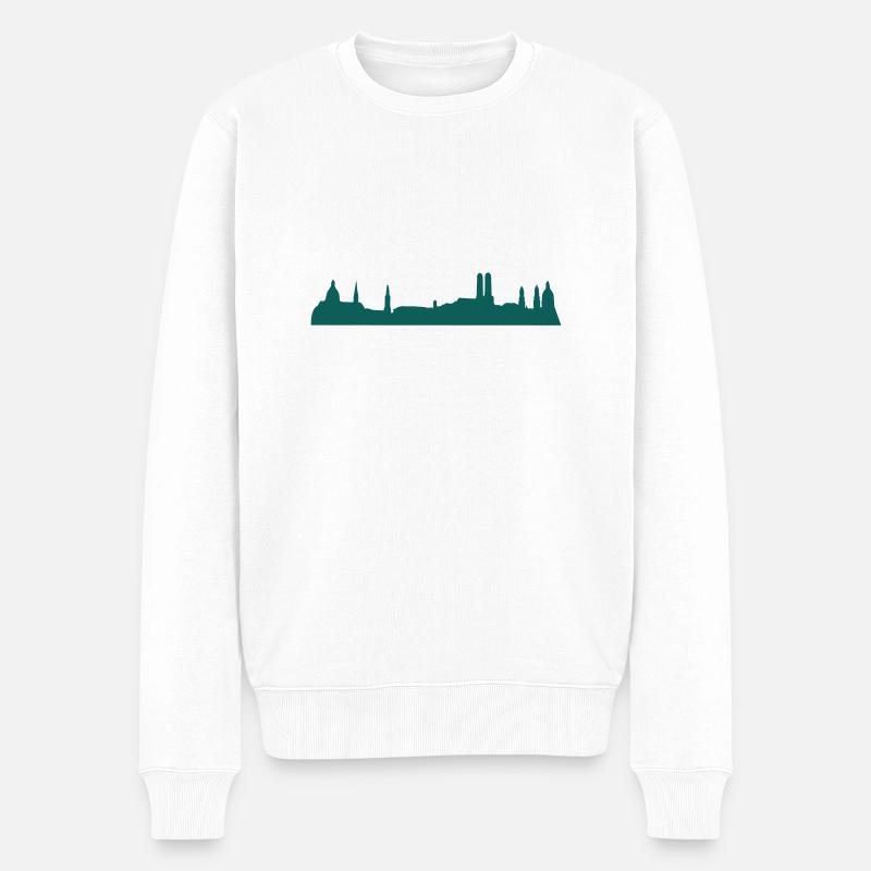Skyline München - Männer Premium Bio Pullover - Weiß