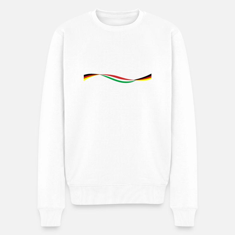 Italien - Deutschland lang long - Männer Premium Bio Pullover - Weiß
