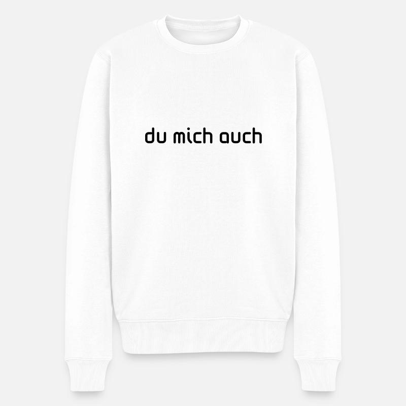 du mich auch - Männer Premium Bio Pullover - Weiß