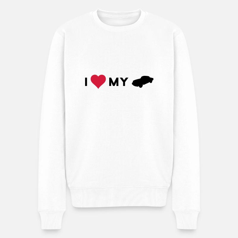 I love my car - Pull Premium bio Homme - blanc